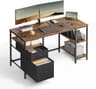 VASAGLE Bureau avec étagères